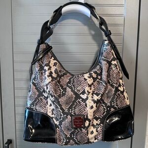 Dooney & Bourke Vintage Python Slate Nikki Patent Leather Bag EUC MSRP: $468.00